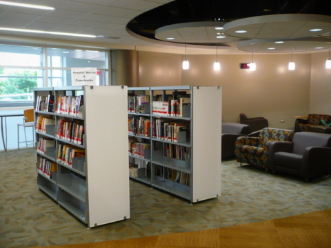Paperbacks collection shelves